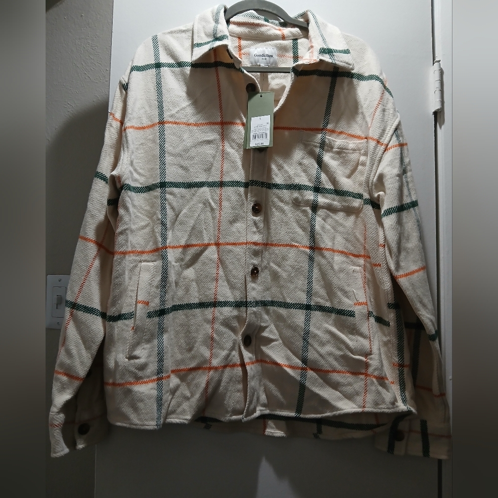 Plaid Button-Up Jacket